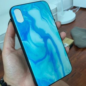 Iphone XR blue tie dye phone case